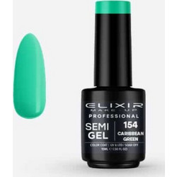 Elixir Semigel 154 Caribbean Green Ημιμόνιμο Βερνίκι Νυχιών 15ml