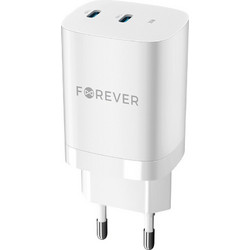Forever Φορτιστής χωρίς Καλώδιο με 2 Θύρες USB-C 35W Power Delivery FTC0535CC White