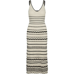 Vero Moda Midi Καλοκαιρινό Καθημερινό Φόρεμα Πλεκτό Εκρού 10309931