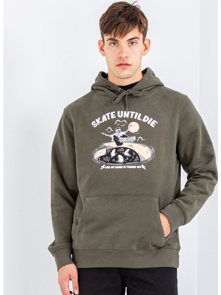 Circa Until Die Ανδρικό Φούτερ με Κουκούλα & Τσέπες Χακί MH0160