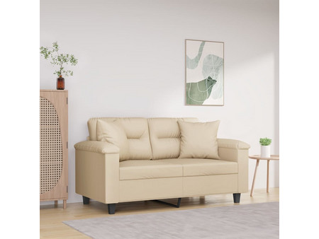 vidaXL Διθέσιος Καναπές Microfiber Μπεζ 210x77x80cm 3200969