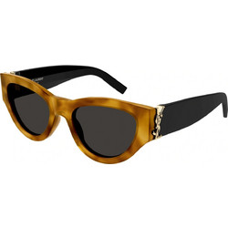 Saint Laurent SLM94 007 Γυναικεία Γυαλιά Ηλίου Οβάλ Κοκάλινα Καφέ Μαύρο με Μαύρο Polarized Φακό