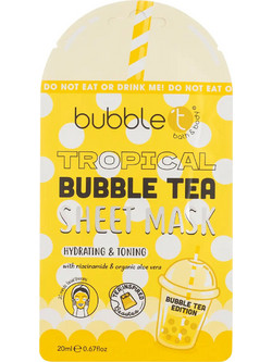 Bubble T Tropical Bubble Tea Sheet Μάσκα Προσώπου για Λάμψη με Αλόη 20ml