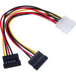 Akyga AK-CA-16 Καλώδιο Τροφοδοσίας 4-Pin Molex Male to 2 x 15-Pin SATA Female 0.15m Multicolor