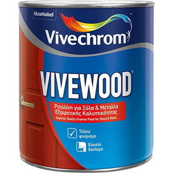 Vivechrom Vivewood Ριπολίνη Διαλύτου Ξύλου & Μετάλλου Λευκό Satine Βάση TR 2.5lt