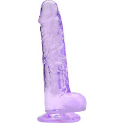 Loving Joy Ρεαλιστικό Dildo με Βεντούζα & Όρχεις 18cm Μωβ