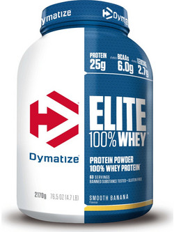 Dymatize Elite 100% Whey Smooth Banana Πρωτεΐνη Ορού Γάλακτος Γράμμωσης Χωρίς Γλουτένη 2.17kg