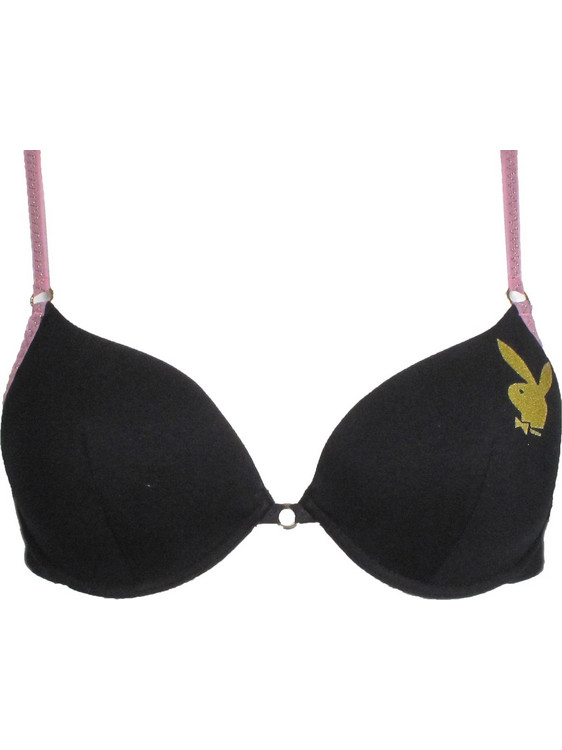 Playboy Σουτιέν με Ελαφριά Ενίσχυση με Μπανέλα Μαύρο P456A-0071