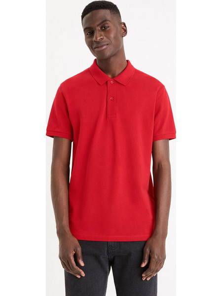 Celio Teone Ανδρική Μπλούζα Polo Κοντομάνικη Κόκκινη