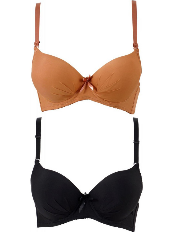 Gsecret Σουτιέν Balconette Push Up με Μπανέλα Μαύρο Ταμπά 2P17329-21650