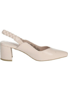 Marco Tozzi Γόβες Slingback Δερμάτινες με Χοντρό Χαμηλό Τακούνι Nude 2-2-29644-42-560