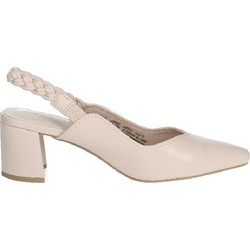 Marco Tozzi Γόβες Slingback Δερμάτινες με Χοντρό Χαμηλό Τακούνι Nude 2-2-29644-42-560