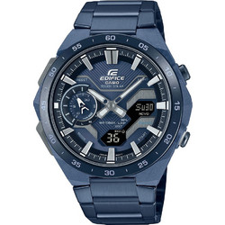 Casio Edifice Ανδρικό Ρολόι Χρονογράφος Solar με Μπλε Μεταλλικό Μπρασελέ ECB-2200CB-2AEF