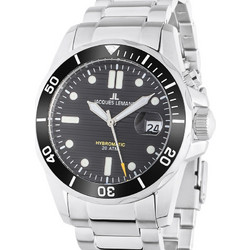 Jacques Lemans Hybromatic Diver Ανδρικό Ρολόι Αυτόματο με Ασημί Μεταλλικό Μπρασελέ 1-2170G