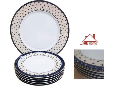 For Home Πιάτα Γλυκού Πορσελάνης 21.5cm 7τμχ 807601