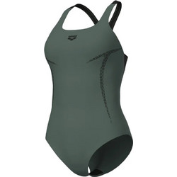 Arena Pro File Swim Proback Graphic Αθλητικό Γυναικείο Μαγιό Ολόσωμο Χακί 007247-650