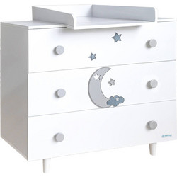 Bebe Stars Azure Βρεφική Συρταριέρα - Αλλαξιέρα Λευκή 90x53x85cm