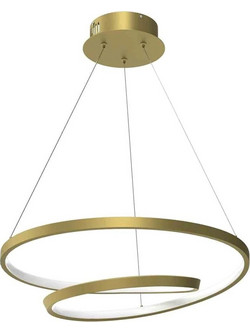 Powertech Κρεμαστό Φωτιστικό Οροφής Μονόφωτο LED με Φυσικό Λευκό Φως Χρυσό Φ40cm HLL-0155