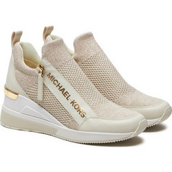 Michael Kors Wills Metallic Stretch Knit Γυναικεία Sneakers Εκρού 43S3WIFS4D