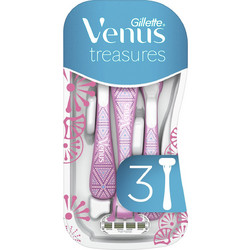 Gillette Venus Treasures Γυναικείο Ξυραφάκι μιας Χρήσης με 3 Λεπίδες & Λιπαντική Ταινία 3τμχ