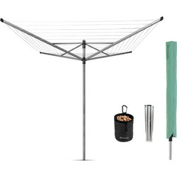 Brabantia Lift-O-Matic 1003466 Πτυσσόμενη Απλώστρα Ρούχων Δαπέδου Κήπου Μεταλλική 11x11x200cm με Μήκος Απλώματος 50m