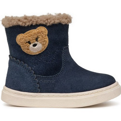 Geox Nashik Παιδικά Μποτάκια Navy Μπλε Suede με Φερμουάρ και Γούνα B463HA00022C4002