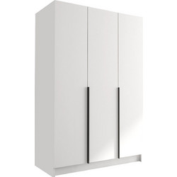 PoliHome Τρίφυλλη Ντουλάπα Ρούχων Calia I Λευκή 150x58x215cm 162786539