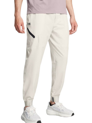 Under Armour Ανδρικό Παντελόνι Φόρμας με Λάστιχο Εκρού 1388823-110