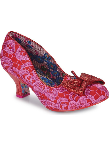 Irregular Choice Γόβες με Χοντρό Χαμηλό Τακούνι & Φιόγκο Φούξια 4136-04CE
