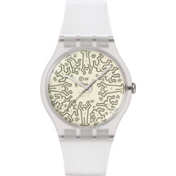 Swatch From The Archive Ανδρικό Ρολόι με Λευκό Καουτσούκ Λουράκι SO29Z145
