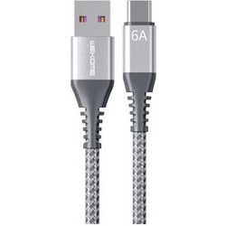 WK WDC-169 Braided USB-C to USB-C 1m Silver 6941027631867