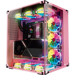 Talius Cronos Pink Gaming Midi Tower Κουτί Υπολογιστή με Πλαϊνό Παράθυρο