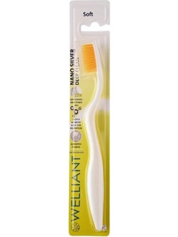 Welliant E2 Nano Silver Deep Clean Soft Oδοντόβουρτσα Λευκή Πορτοκαλί