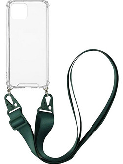 Sonique Strap Back Cover Transparent / Dark Green (iPhone 12 Pro Max)