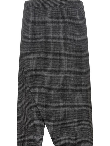 DKNY Μίντι Φούστα Πλεκτή Ψηλόμεση Καρό Ανθρακί D2G4A201-GRB