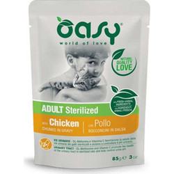 Oasy World Of Love Adult Sterilised with Chicken in Gravy 85gr