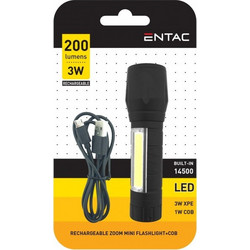 Entac 15.007.0017 Επαναφορτιζόμενος Φακός Led 200lm