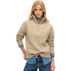 Superdry Γυναικεία Πλεκτή Μπλούζα με Φερμουάρ Μπεζ W6110554A-B8M