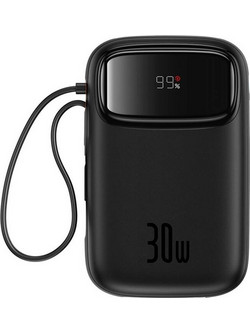 Baseus QPow 2 Power Bank 10000mAh 30W με Θύρα USB-A & 2 Θύρες USB-C Quick Charge 3.0 & Power Delivery Black