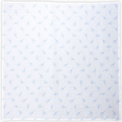 Lorelli Floral Πάνα Αγκαλιάς από Μουσελίνα Γαλάζια 80x80cm