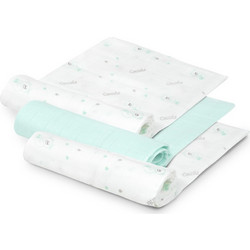 Interbaby Bear Πάνες Αγκαλιάς Πράσινο Mint Λευκές 70x55cm 3τμχ
