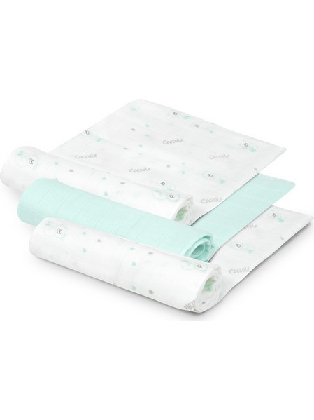 Interbaby Bear Πάνες Αγκαλιάς Πράσινο Mint Λευκές 70x55cm 3τμχ