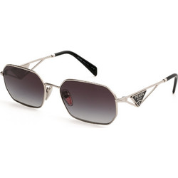 Prada PRA51S 1BC90A Ανδρικά Γυαλιά Ηλίου Ορθογώνια Μεταλλικά Ασημί με Μαύρο Φακό