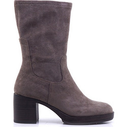 Caprice Γυναικεία Μποτάκια Suede Γκρι με Χοντρό Ψηλό Τακούνι 9-25326-41-355