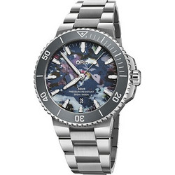 Oris Aquis Date Ανδρικό Ρολόι Αυτόματο με Ασημί Μεταλλικό Μπρασελέ 0173377894150-0782304PEB