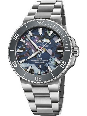 Oris Aquis Date Ανδρικό Ρολόι Αυτόματο με Ασημί Μεταλλικό Μπρασελέ 0173377894150-0782304PEB