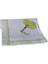Bebe Stars Little Βirds Πάνα Αγκαλιάς Χασέ Λευκή Lime 90x90cm