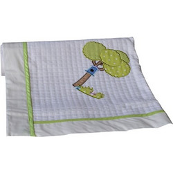 Bebe Stars Little Βirds Πάνα Αγκαλιάς Χασέ Λευκή Lime 90x90cm