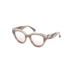 Max Mara MM0077-60G Γυναικεία Γυαλιά Ηλίου Οβάλ Κοκάλινα Καφέ με Διαφανές Φακό