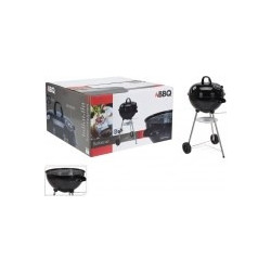 BBQ Ανοξείδωτη Ψησταριά Κάρβουνου Στρογγυλή με Καπάκι και Ρόδες Επιφάνειας 47cm C83000430